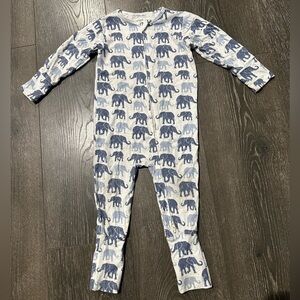 Elephant Print Kids Footie Pajamas